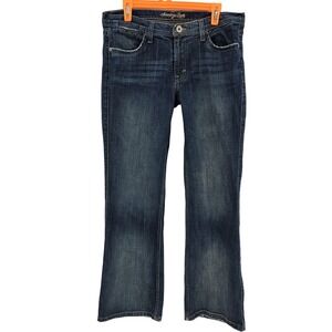 VTG American Eagle Jeans Womens 12 Hipster Relaxed Flare Blue 90s Y2K Low rise